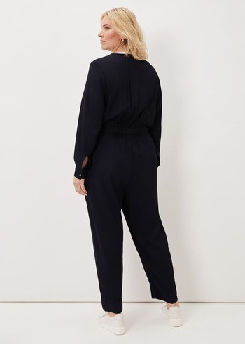 Phase Eight Duna Zip Jumpsuit Navy Australia | KF7850296